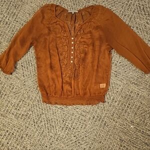 Daniel Rainn Copper Textured Blouse